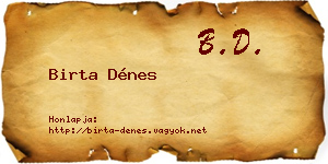 Birta Dénes névjegykártya